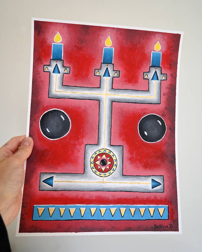 Original Conceptual Geometric Painting by Bettina Dupont