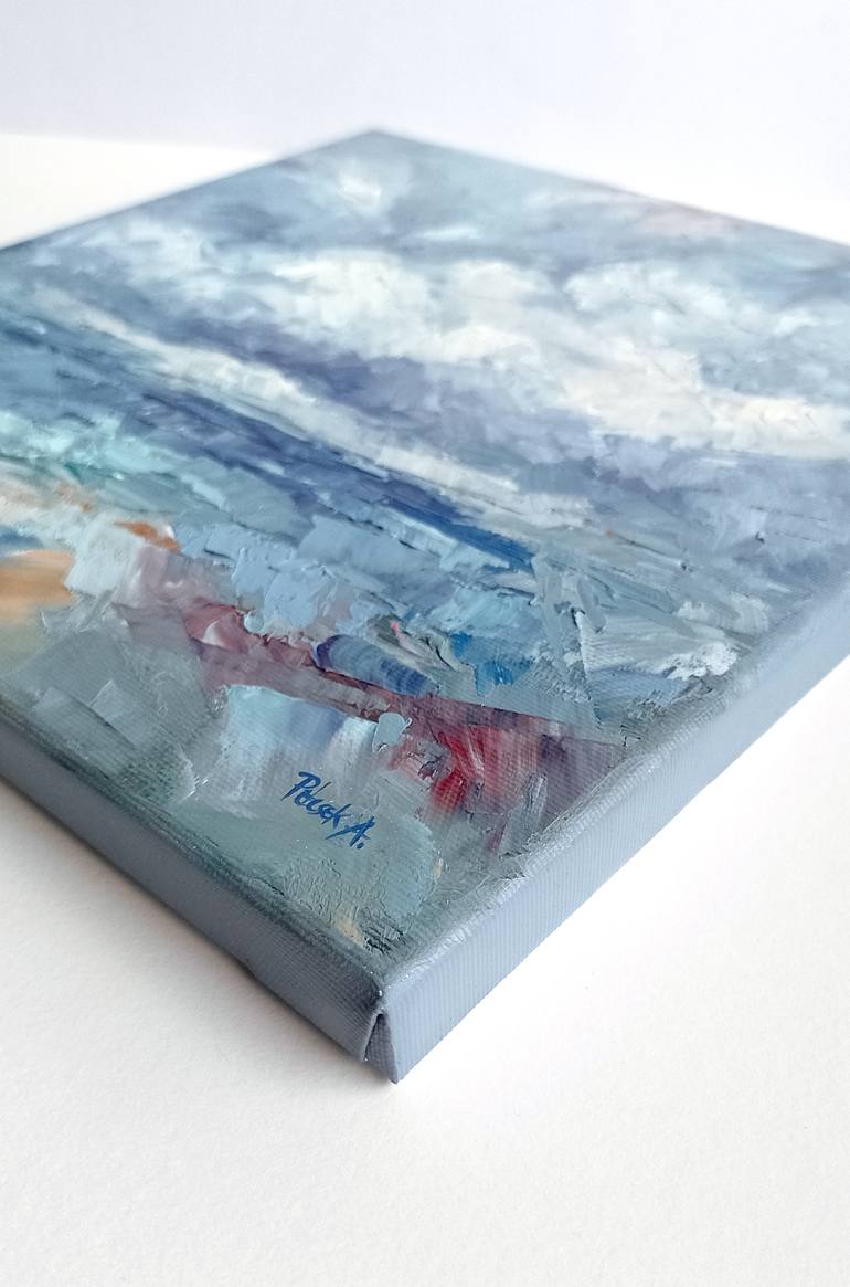 Original Abstract Seascape Painting by Adrienn Pécsek