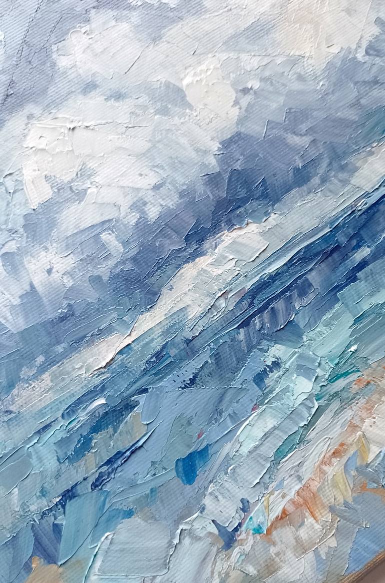Original Abstract Seascape Painting by Adrienn Pécsek