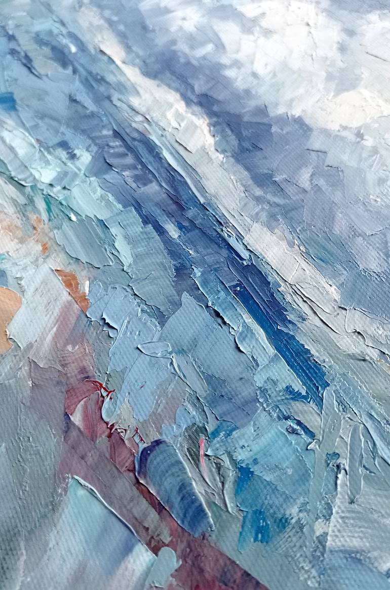 Original Abstract Seascape Painting by Adrienn Pécsek