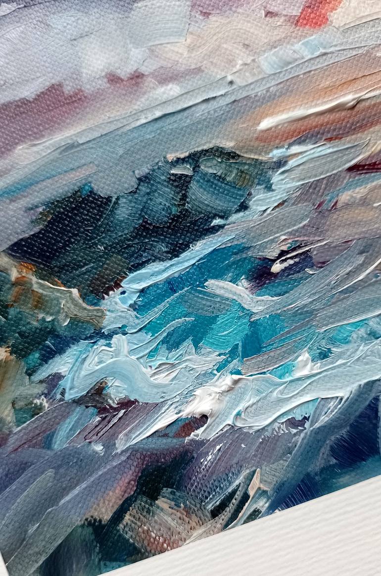 Original Impressionism Seascape Painting by Adrienn Pécsek