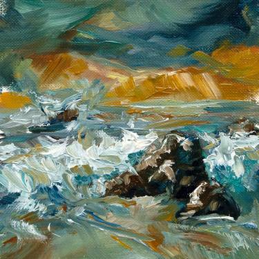 Print of Expressionism Seascape Paintings by Adrienn Pécsek