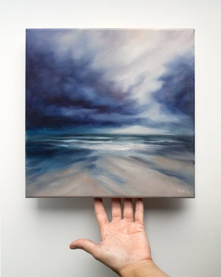 Original Abstract Seascape Painting by Adrienn Pécsek