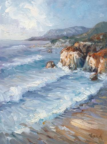 Original Impressionism Seascape Paintings by Adrienn Pécsek