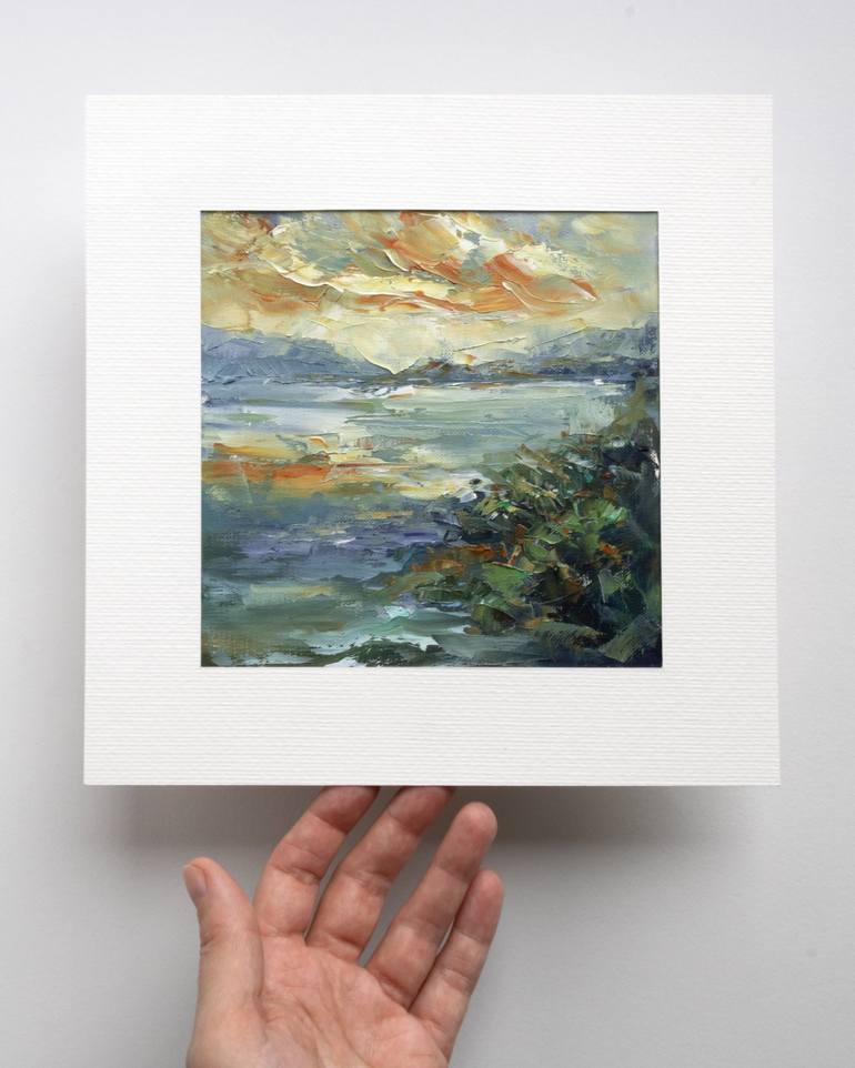 Original Impressionism Seascape Painting by Adrienn Pécsek