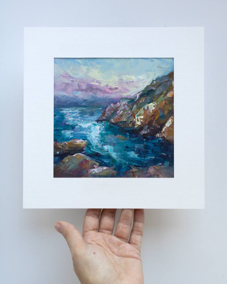 Original Impressionism Seascape Painting by Adrienn Pécsek