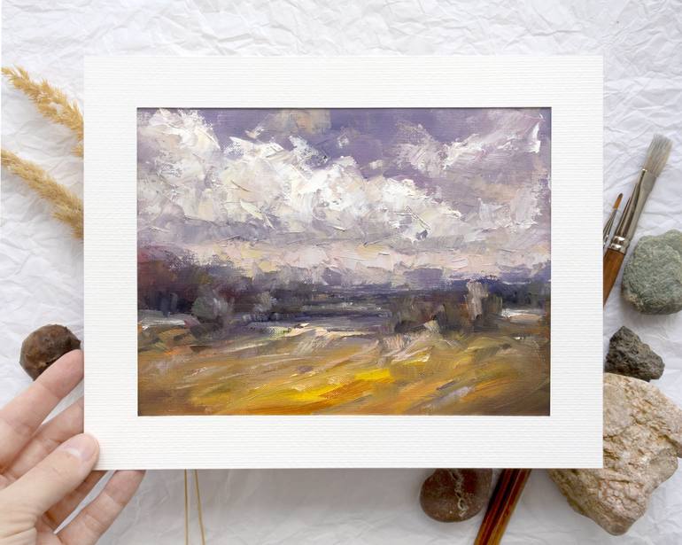 Original Impressionism Landscape Painting by Adrienn Pécsek