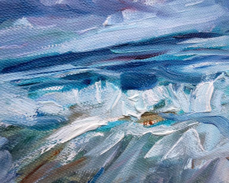 Original Impressionism Beach Painting by Adrienn Pécsek