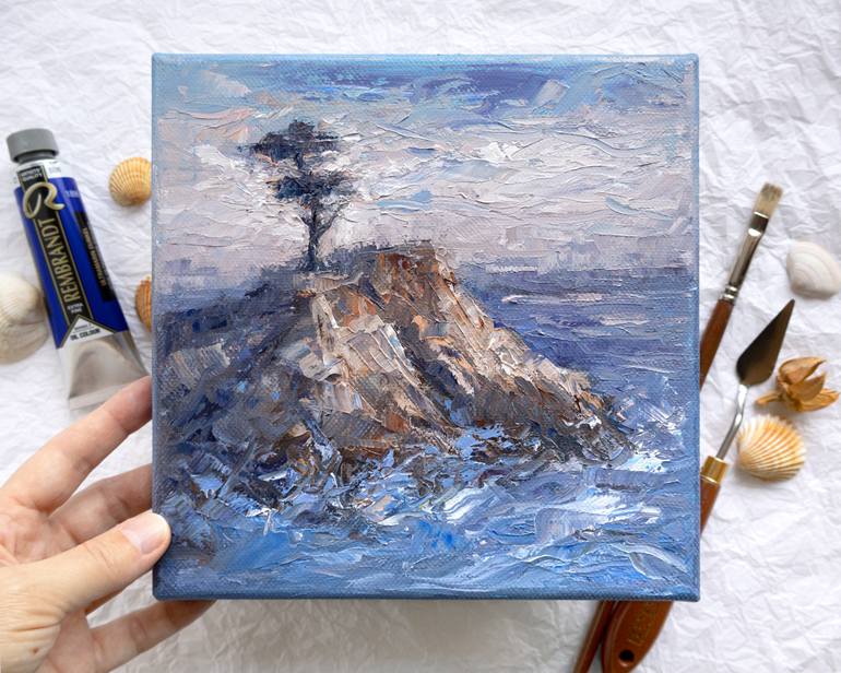 Original Impressionism Seascape Painting by Adrienn Pécsek