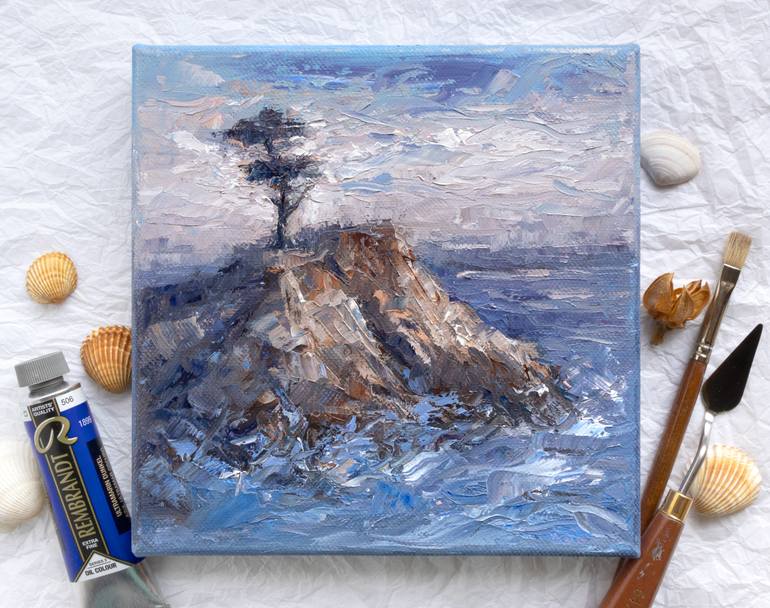 Original Impressionism Seascape Painting by Adrienn Pécsek