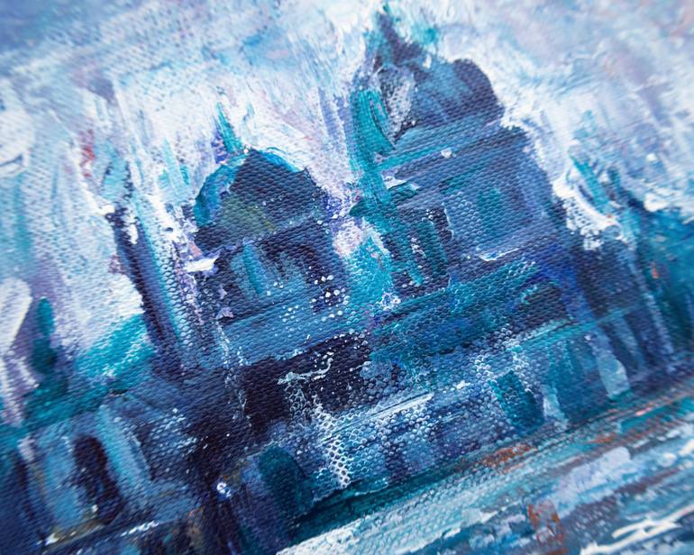 Original Abstract Cities Painting by Adrienn Pécsek