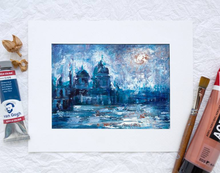 Original Abstract Cities Painting by Adrienn Pécsek