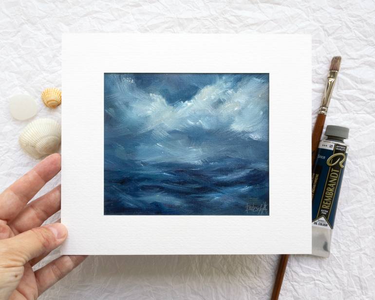 Original Impressionism Seascape Painting by Adrienn Pécsek