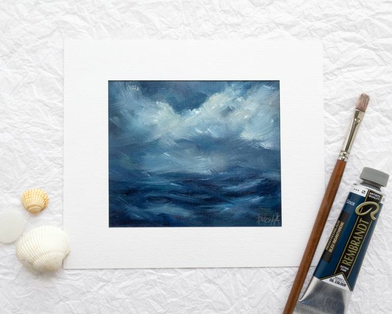 Original Impressionism Seascape Painting by Adrienn Pécsek