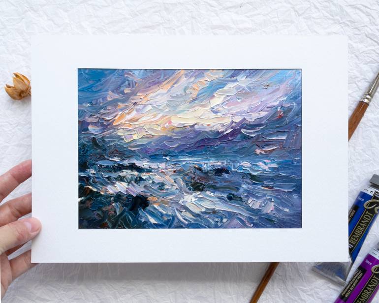 Original Impressionism Seascape Painting by Adrienn Pécsek