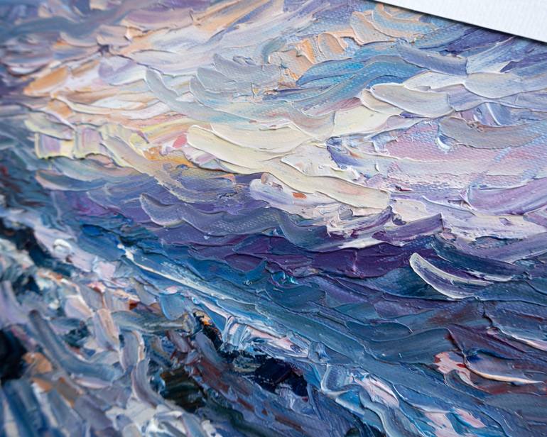 Original Impressionism Seascape Painting by Adrienn Pécsek