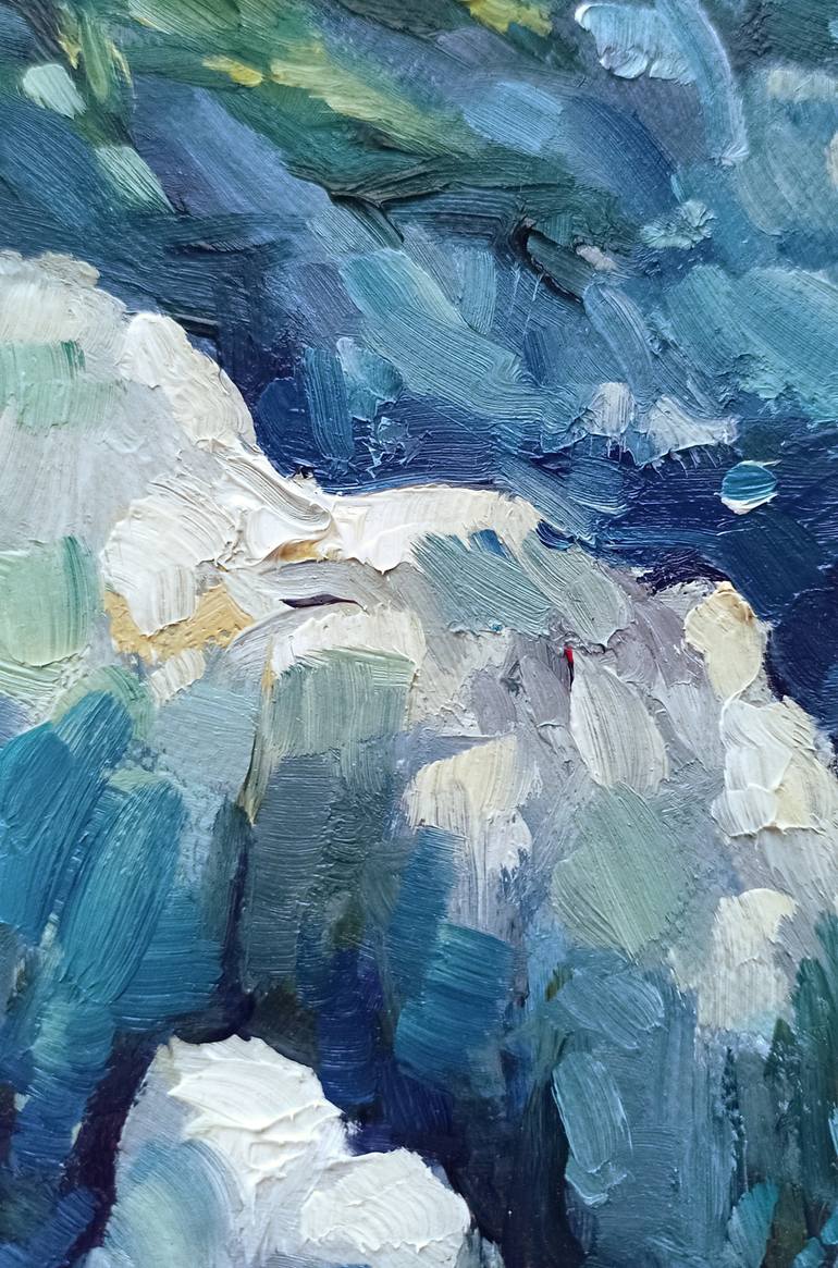 Original Abstract Seascape Painting by Adrienn Pécsek
