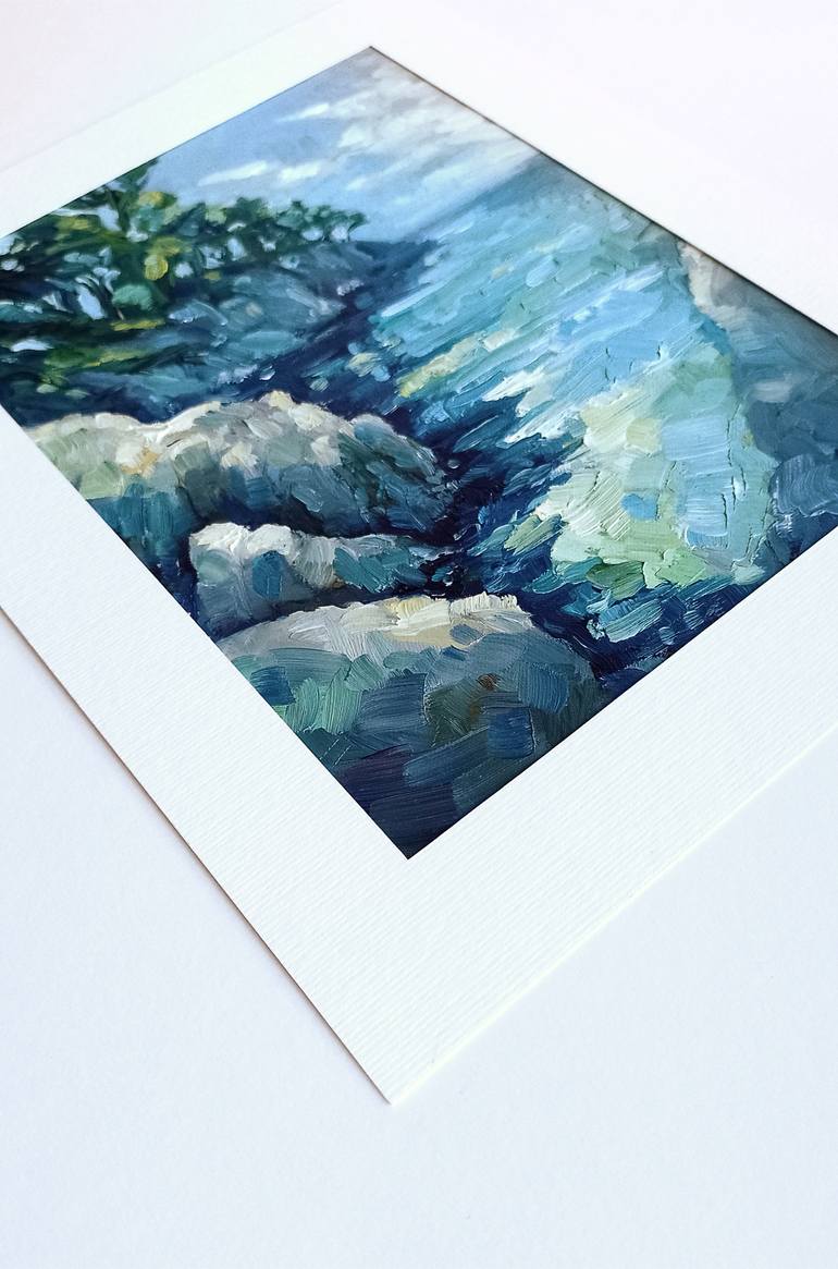 Original Abstract Seascape Painting by Adrienn Pécsek