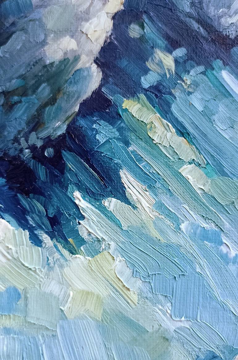 Original Abstract Seascape Painting by Adrienn Pécsek