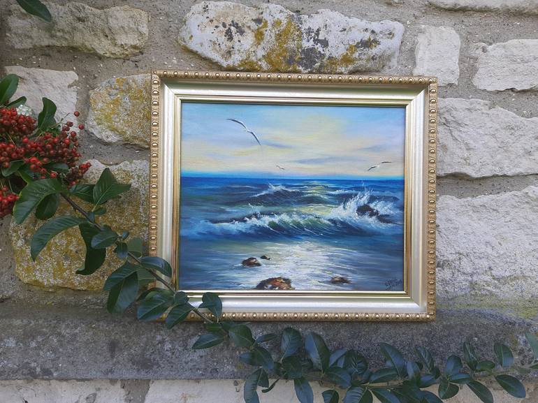 Original Photorealism Seascape Painting by Yevheniya Duka