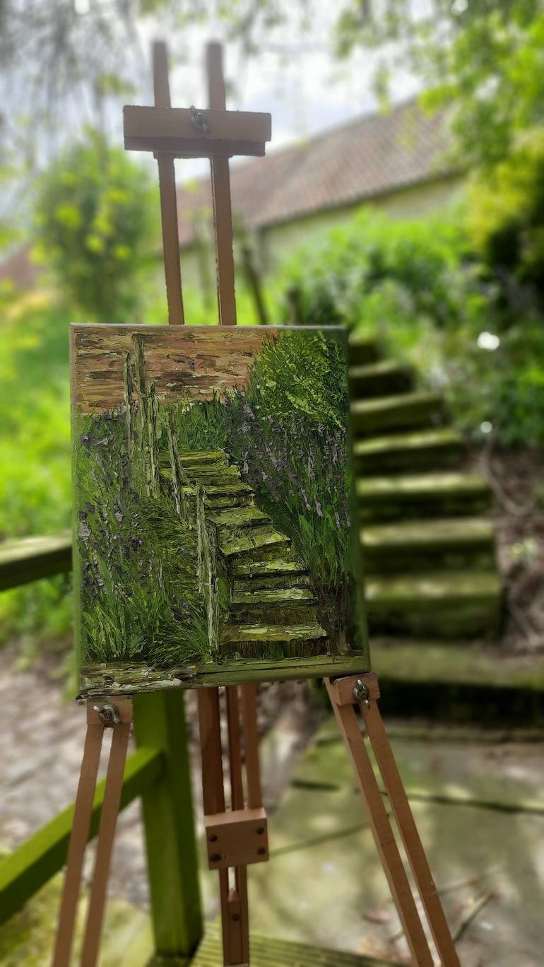 Original Realism Garden Painting by Yevheniya Duka