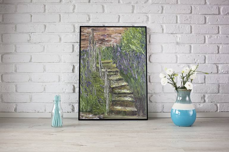 Original Realism Garden Painting by Yevheniya Duka