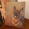Dog's portrait, oil painting