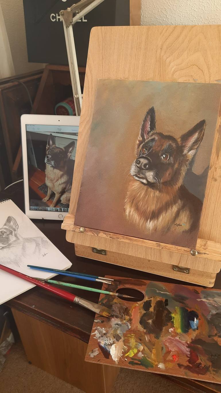 Original Dogs Painting by Yevheniya Duka