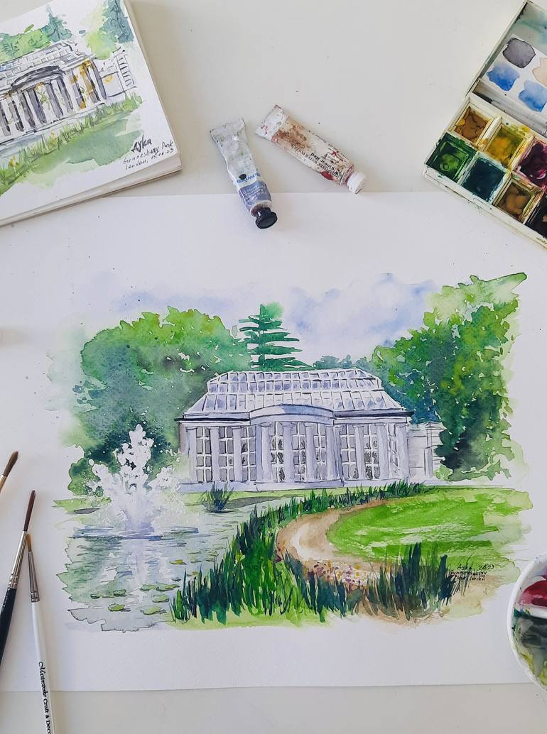 Original Garden Painting by Yevheniya Duka