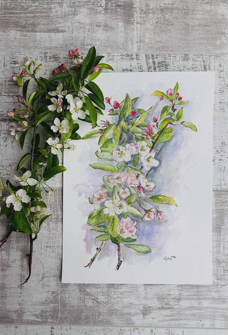Original Floral Painting by Yevheniya Duka
