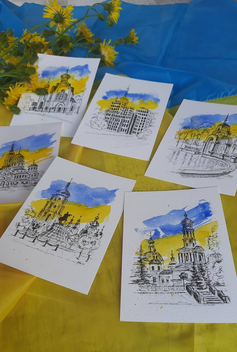 Original Cities Painting by Yevheniya Duka