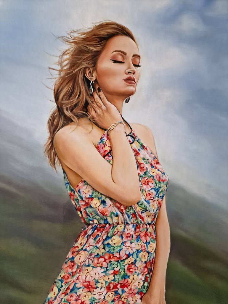 Original Figurative Women Painting by Nasim Seyedipour