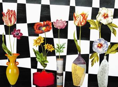 Original Pop Art Floral Collage by Paul Nitsche