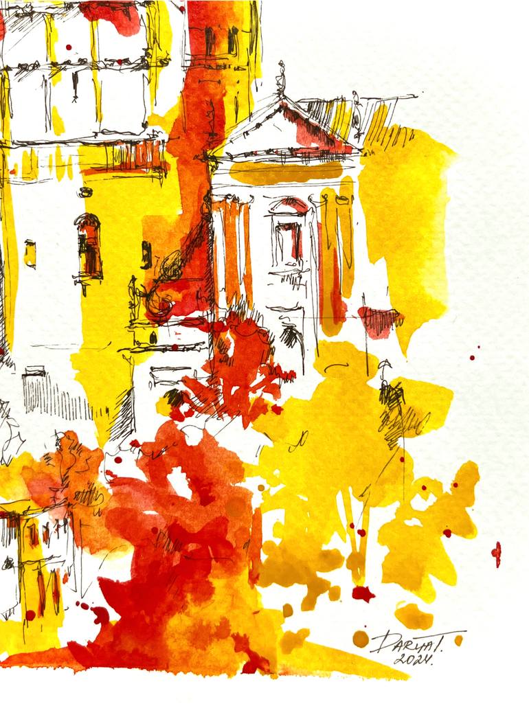 Original Figurative Cities Painting by Darya Turchaniak