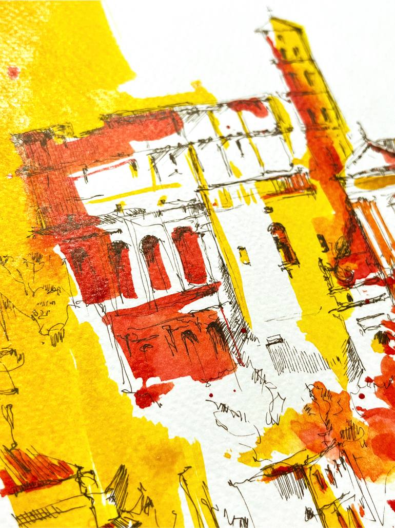 Original Figurative Cities Painting by Darya Turchaniak