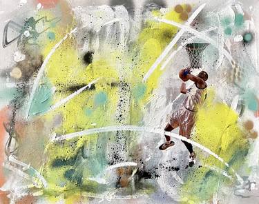 Original Abstract Sport Mixed Media by Chad Rawsterne