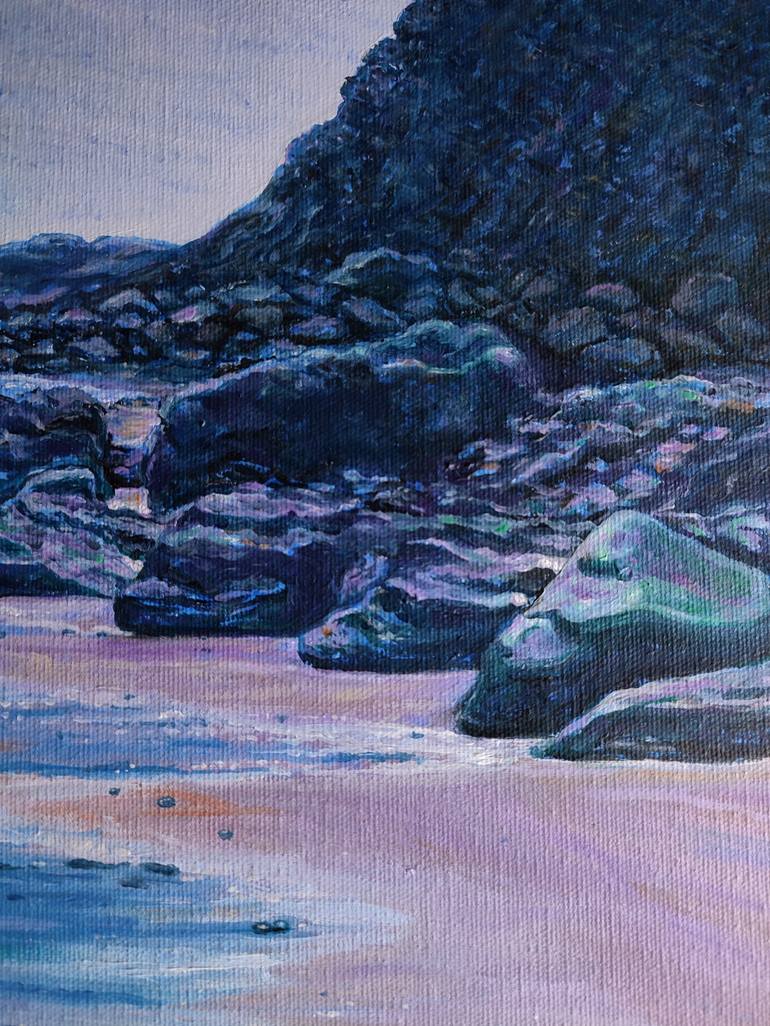 Original Fine Art Beach Painting by Damian Clark