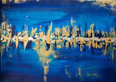 Original Abstract Sailboat Paintings by Judit Székely