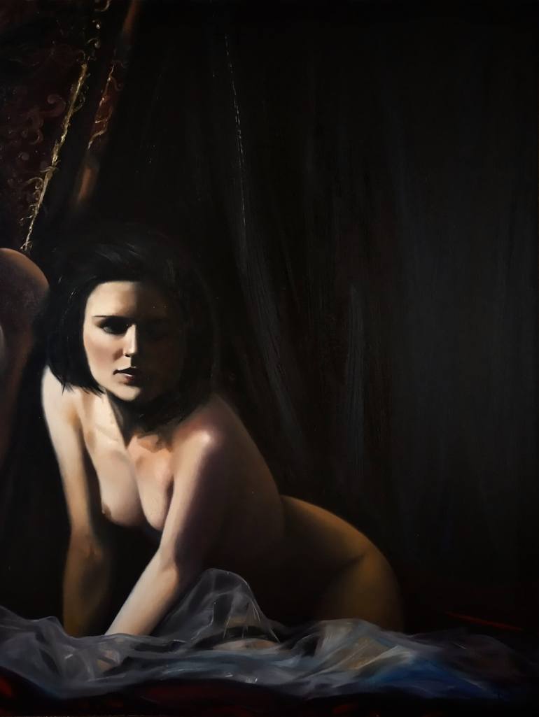 Original Figurative Nude Painting by Olga Stachwiuk