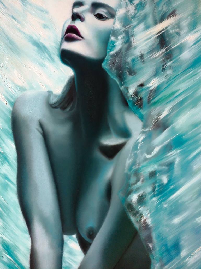 Original Art Deco Nude Painting by Olga Stachwiuk