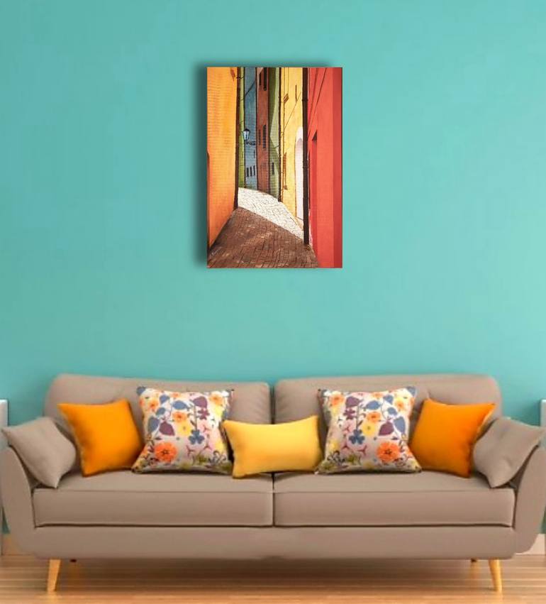 Original Abstract Architecture Painting by Olena Berest