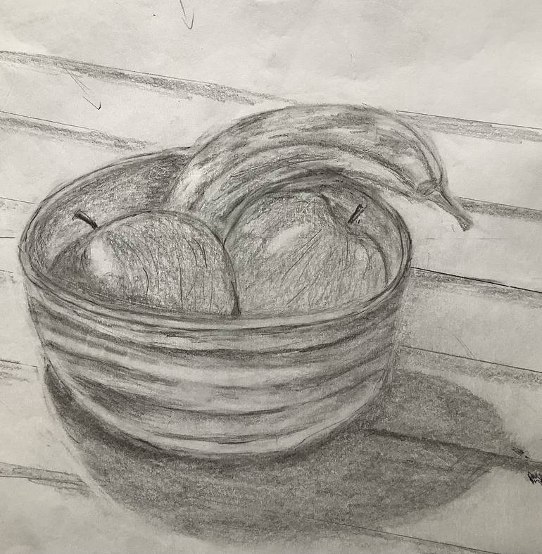 Apples and plantain Drawing by Gary J Boardman | Saatchi Art