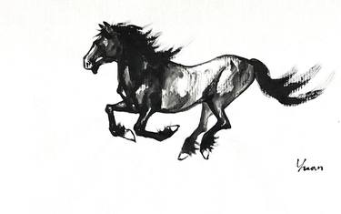 Print of Horse Drawings by See Yuan Cheng