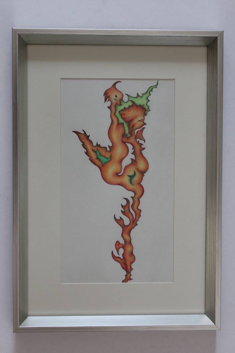 Original Surrealism Fantasy Drawing by Eda Ilbeyci