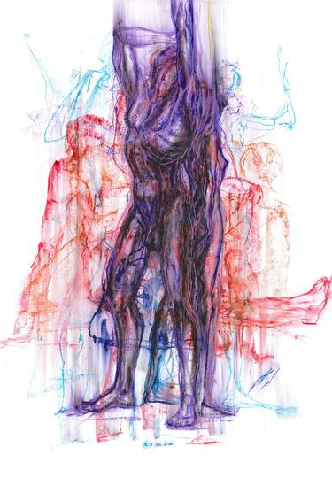 Original Abstract Body Mixed Media by Andrii Lutsyk