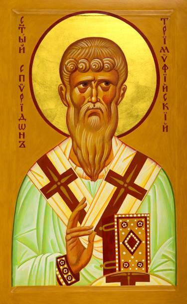 Icon Saint Spyridon Trimifuntsky the Wonderworker. thumb
