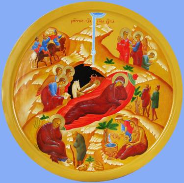 Icon of the Nativity of Christ. Merry Christmas. thumb