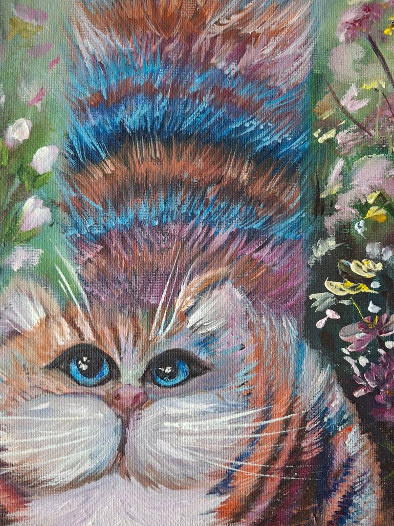 Original Contemporary Cats Painting by Vira Klots