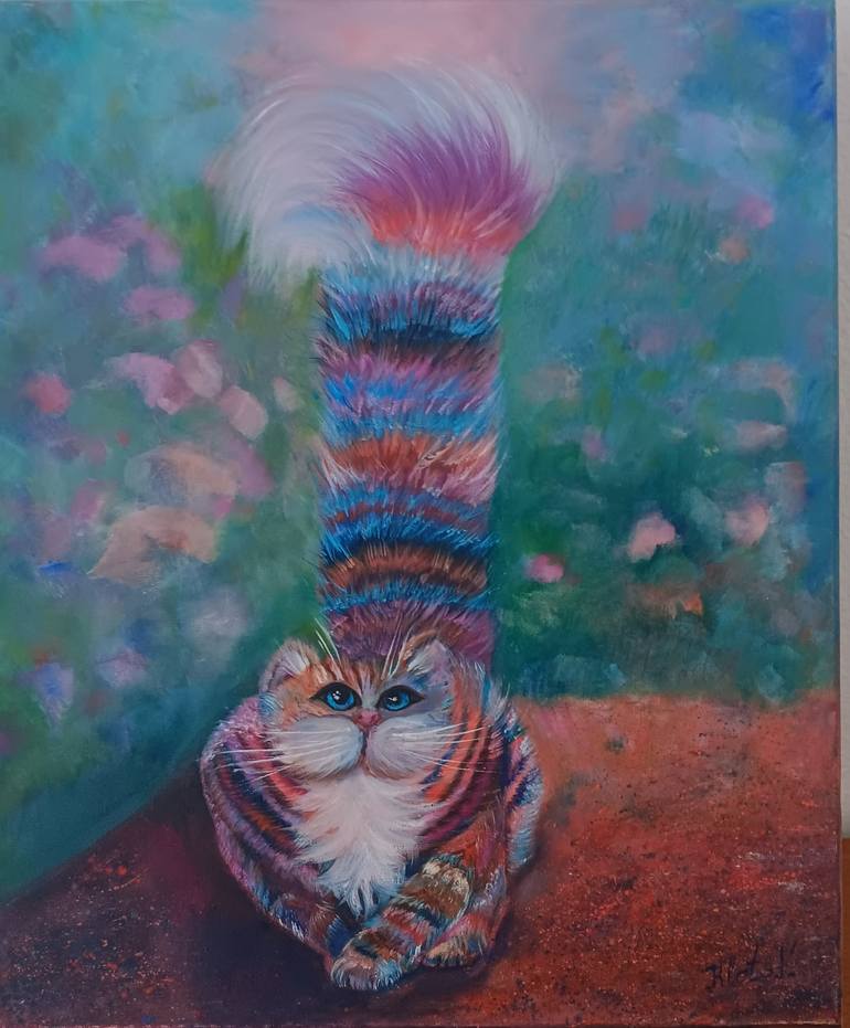 Original Contemporary Cats Painting by Vira Klots