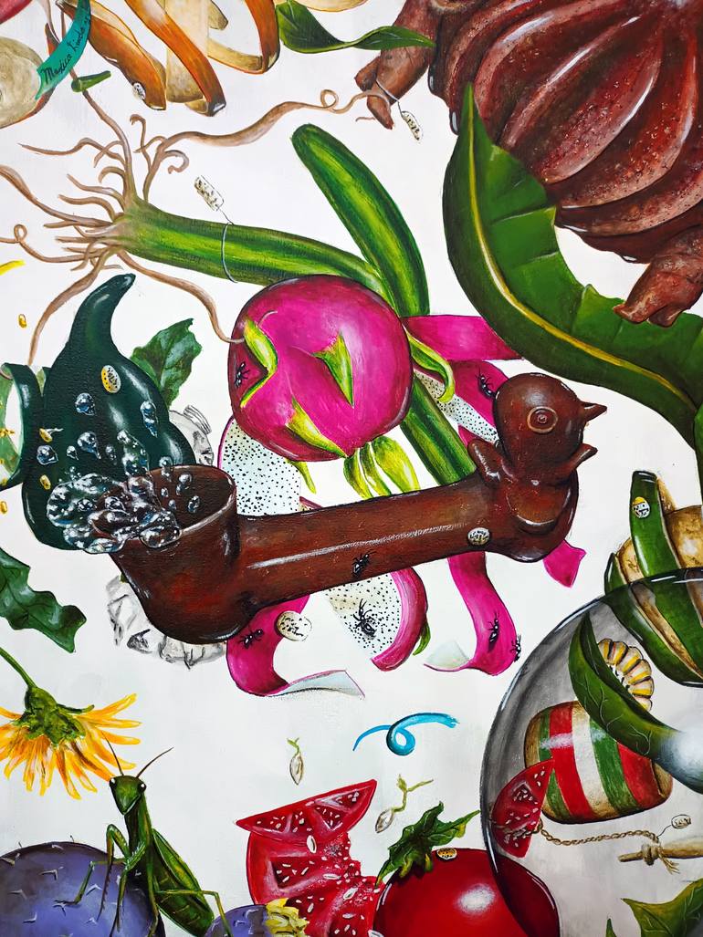Original Baroque Nature Painting by Oscar Aguirre